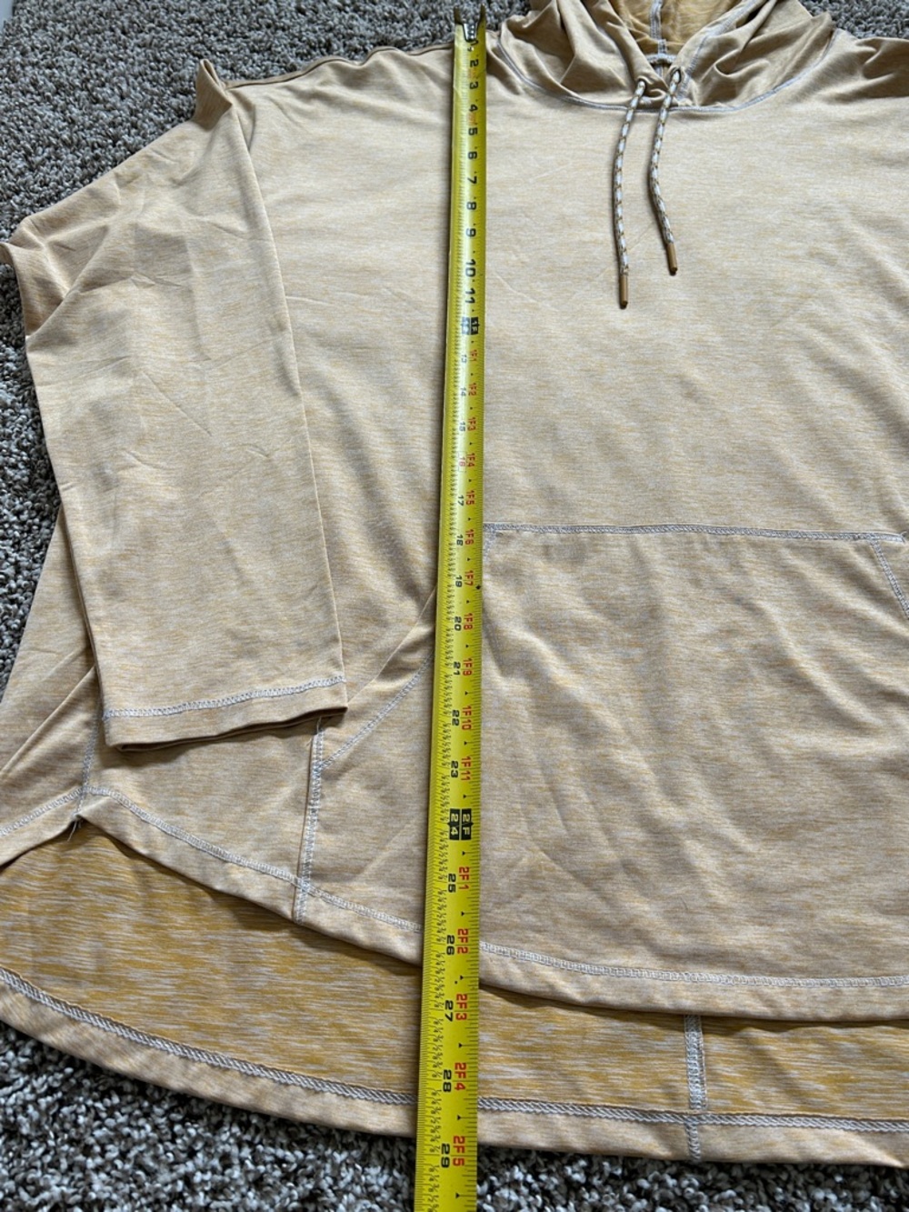 Eddie Bauer Women’s XL Loose Fit Lightweight Pullover Hoodie w/ Pouch - Yellow - Picture 3 of 15